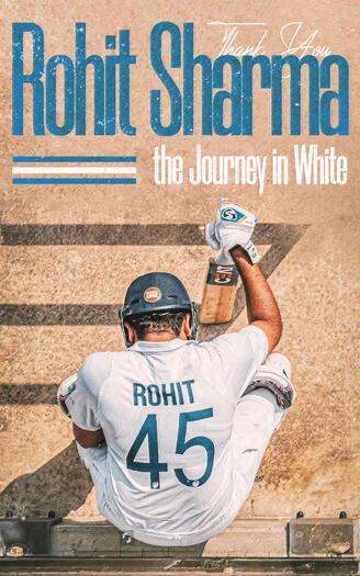 Test retirement poster design featuring Rohit Sharma