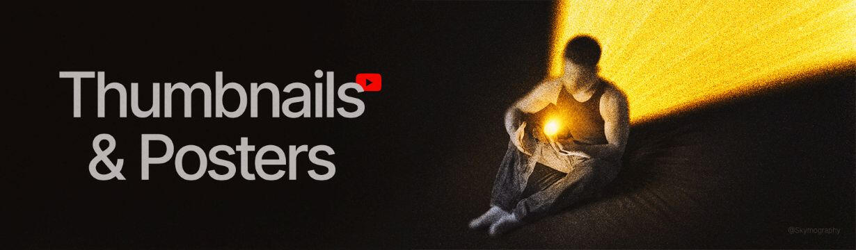Poster and YouTube thumbnail designs by Raj Solanki – cinematic, content-first visuals
