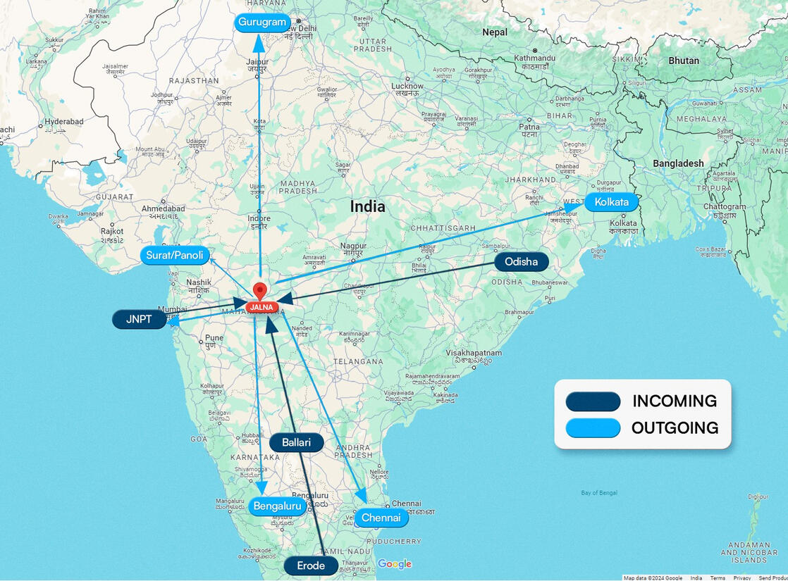 Jalna Inland Container Depot location and terminal map