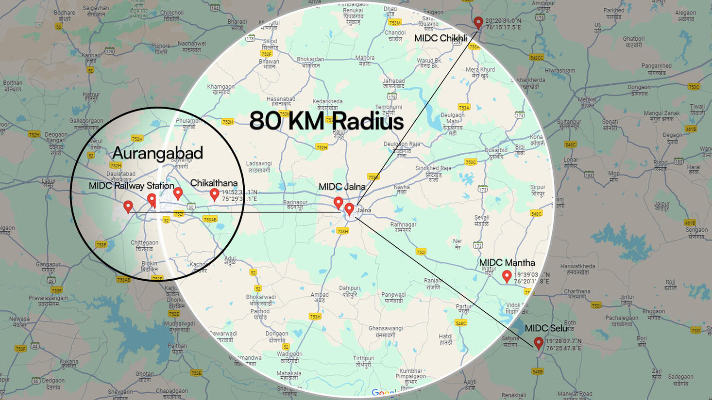 Jalna Inland Container Depot location and terminal map