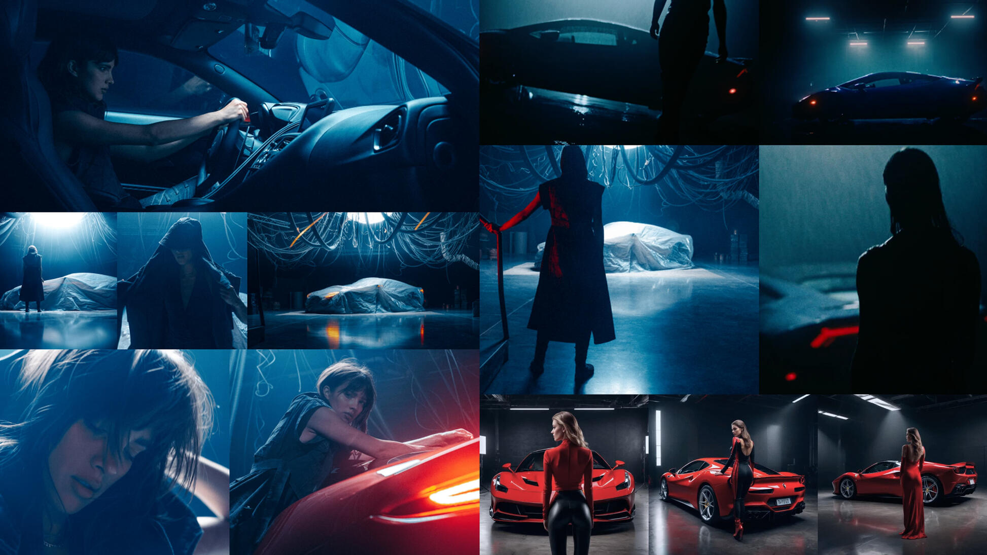 First version of SF90 Ferrari shoot moodboard by Parth Jethva