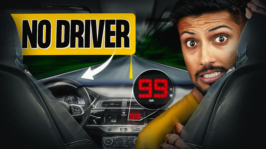 Redesigned YouTube thumbnail for TechBurner on driverless car topic