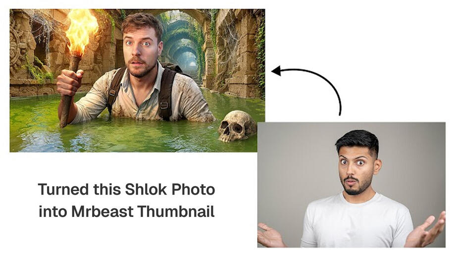 MrBeast-inspired thumbnail transformation of Shlok’s photo by TechBurner